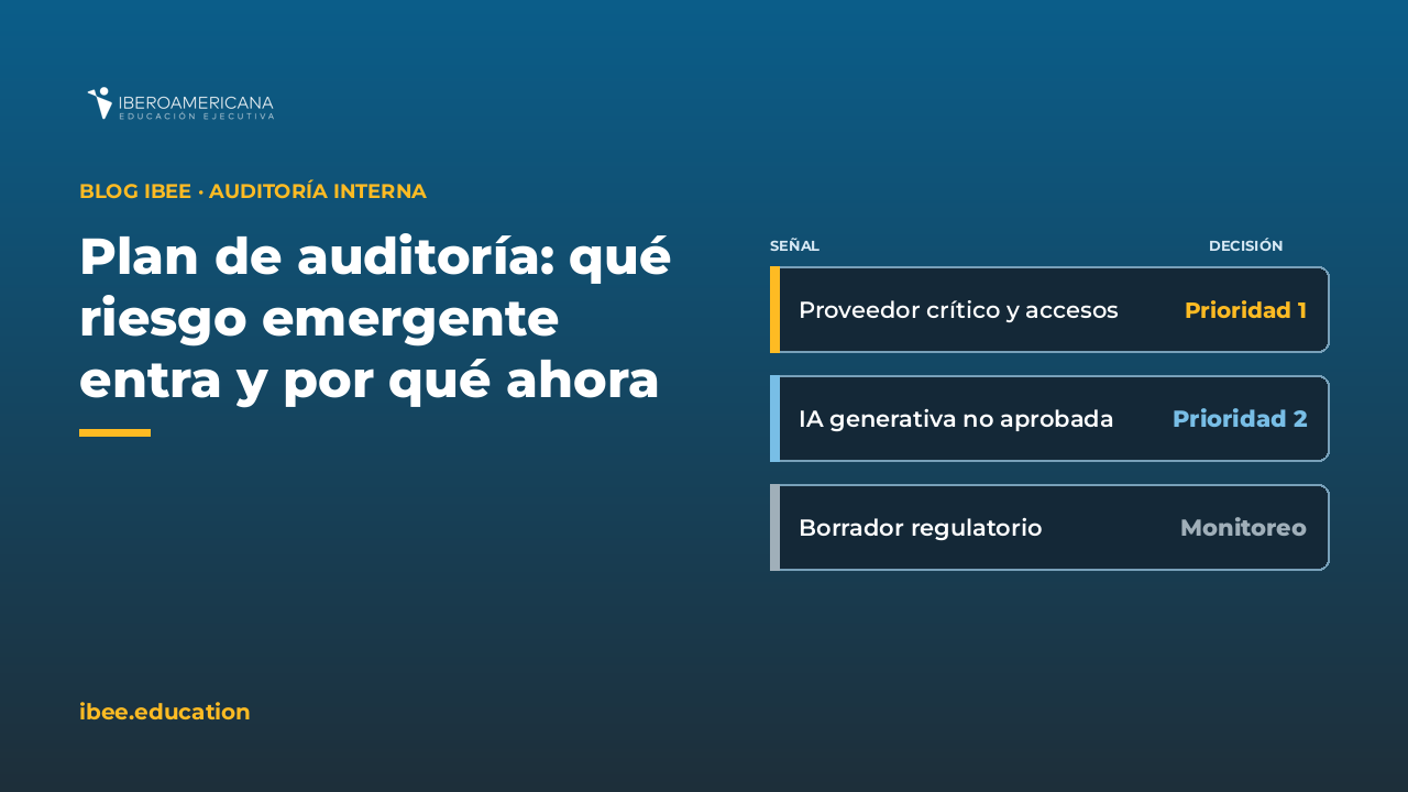 Plan de auditoría basado en riesgos: matriz para priorizar riesgos emergentes